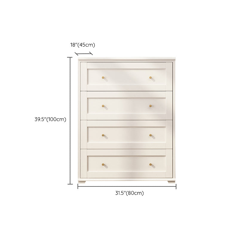 Glam Solid Wood Storage Chest Home Chest in White with Drawers