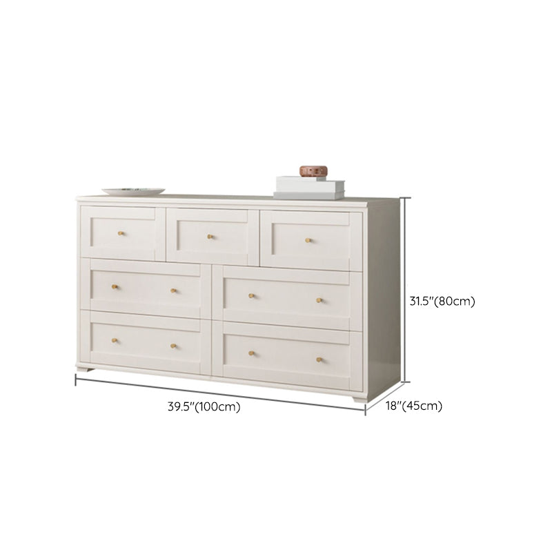 Glam Solid Wood Storage Chest Home Chest in White with Drawers