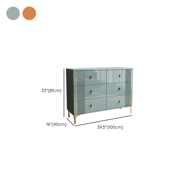 Vertical Glam Stone Storage Chest Bedroom Chest with Metal Legs