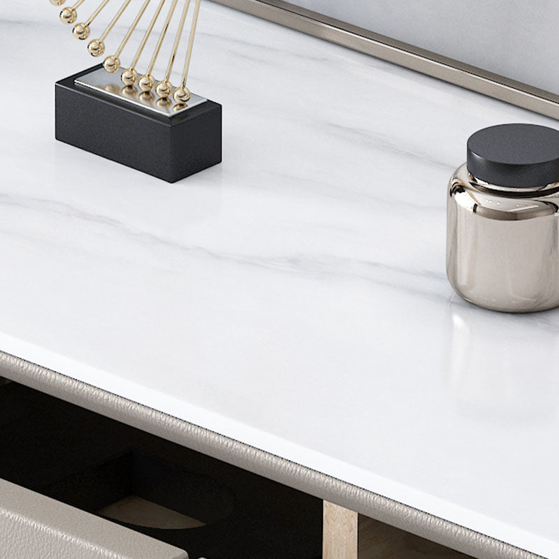 Glam Vertical Stone Storage Chest Bedroom 16"Wide Chest with Metal Legs