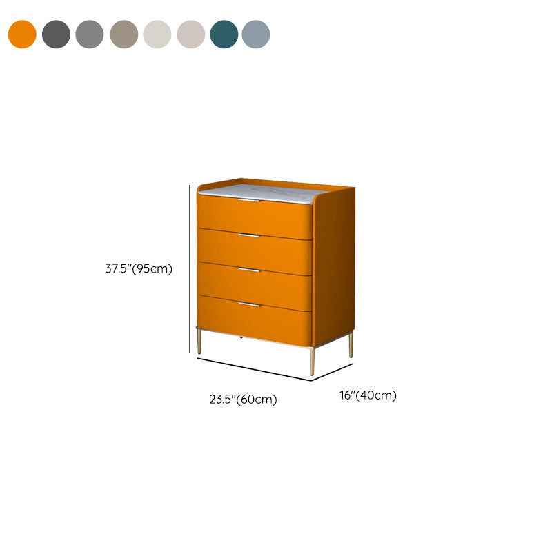 Glam Vertical Stone Storage Chest Bedroom 16"Wide Chest with Metal Legs