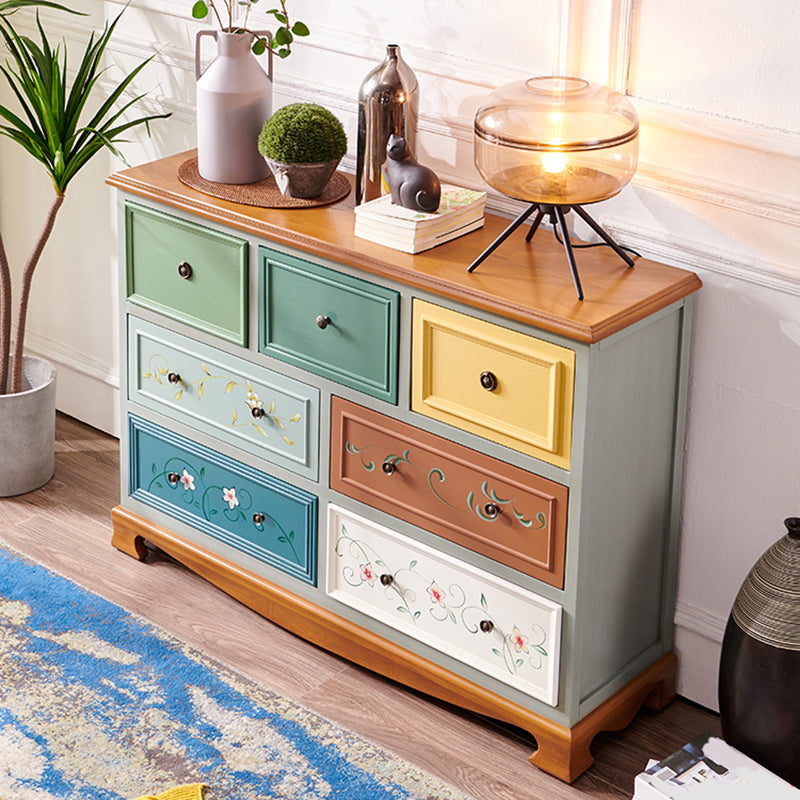 Coastal Storage Chest Dresser Solid Wood Dresser with 7/10/12 Drawers