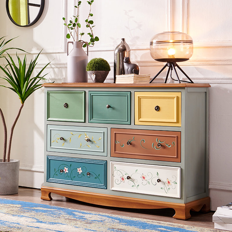 Coastal Storage Chest Dresser Solid Wood Dresser with 7/10/12 Drawers
