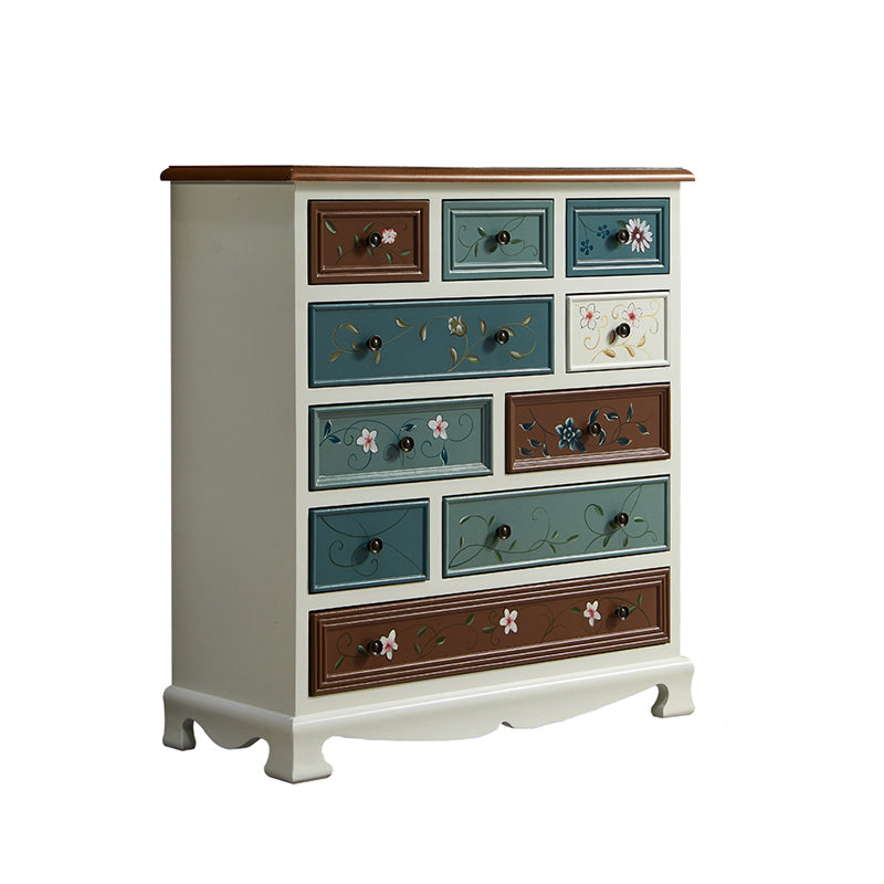 Coastal Storage Chest Dresser Solid Wood Dresser with 7/10/12 Drawers