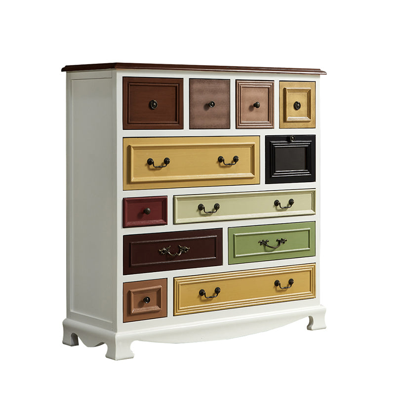 Coastal Storage Chest Dresser Solid Wood Dresser with 7/10/12 Drawers