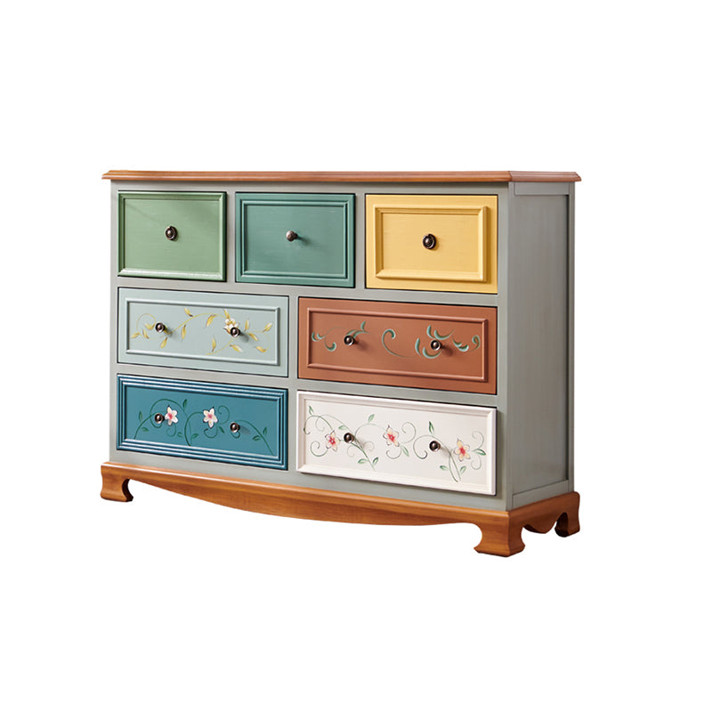 Coastal Storage Chest Dresser Solid Wood Dresser with 7/10/12 Drawers