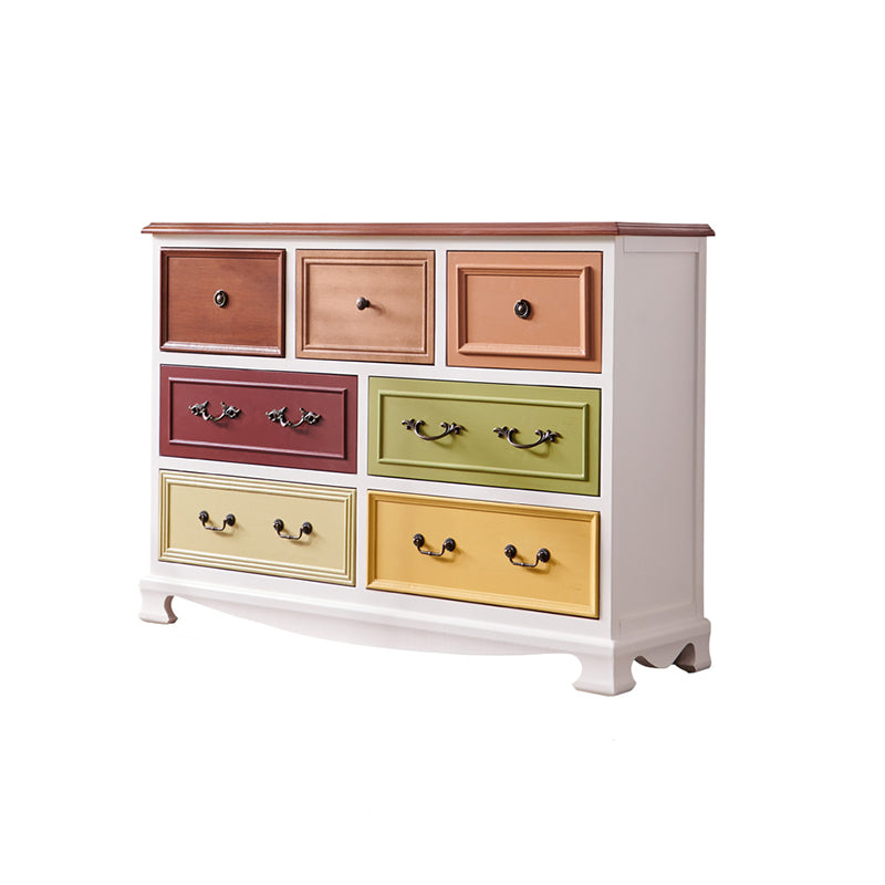 Coastal Storage Chest Dresser Solid Wood Dresser with 7/10/12 Drawers
