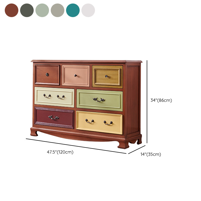 Coastal Storage Chest Dresser Solid Wood Dresser with 7/10/12 Drawers