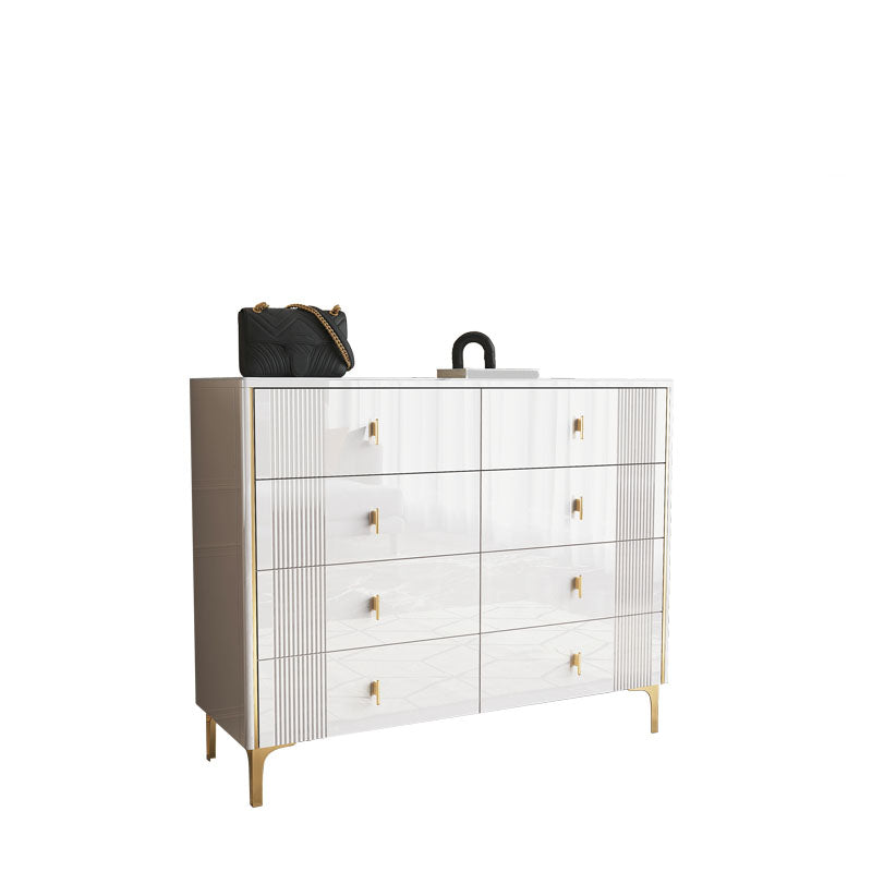 Vertical Glam Stone Storage Chest Bedroom Chest with Metal Legs