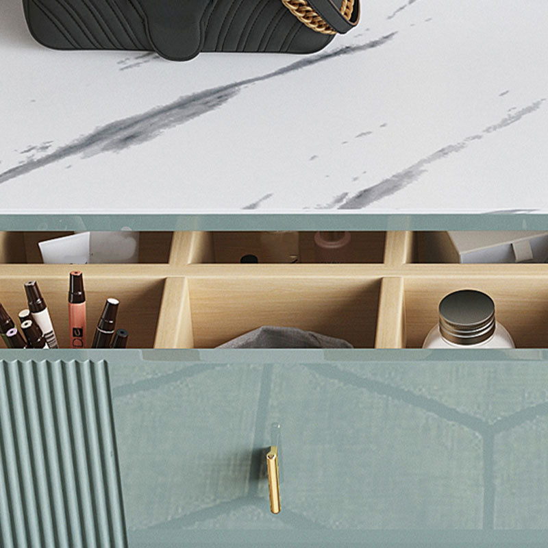 Vertical Glam Stone Storage Chest Bedroom Chest with Metal Legs