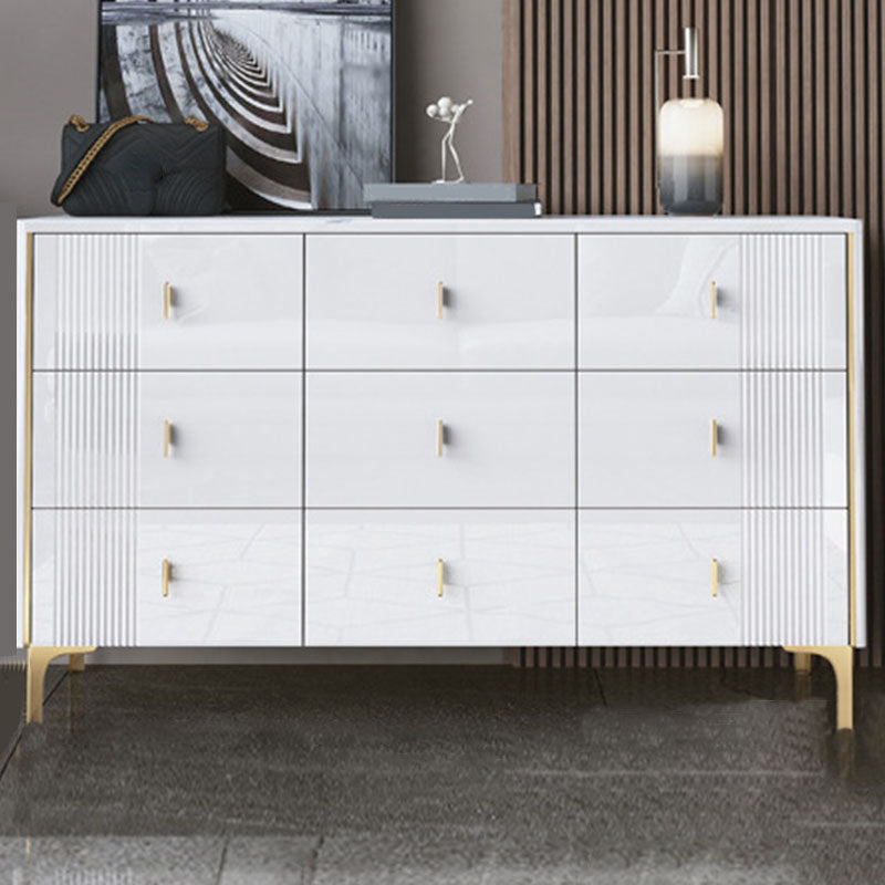 Vertical Glam Stone Storage Chest Bedroom Chest with Metal Legs