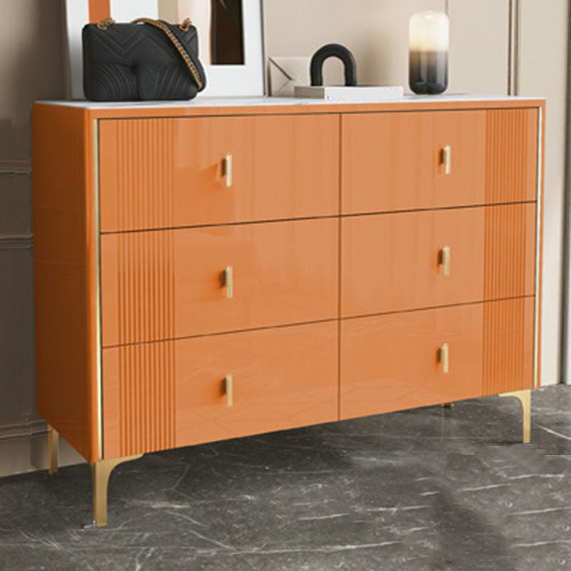 Vertical Glam Stone Storage Chest Bedroom Chest with Metal Legs