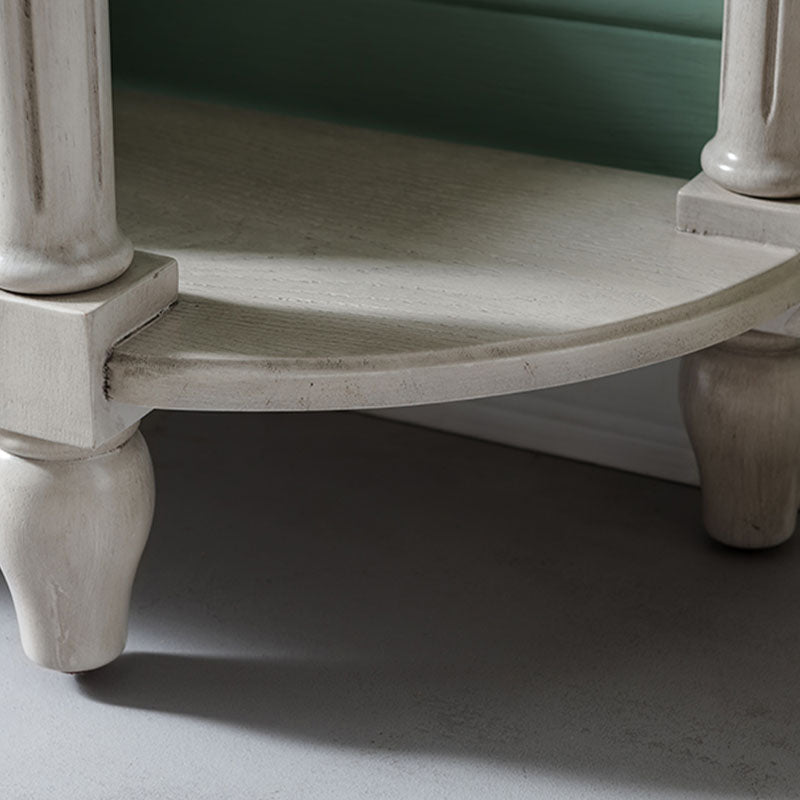 Solid Wood Half Moon Console Table 35.43-inch Tall Accent Table with 2 Drawers