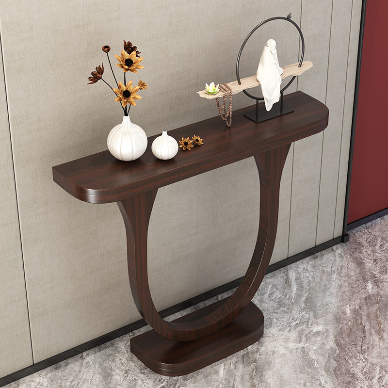Solid Wood Half Moon Console Table 33.46" Tall 1-shelf Accent Table
