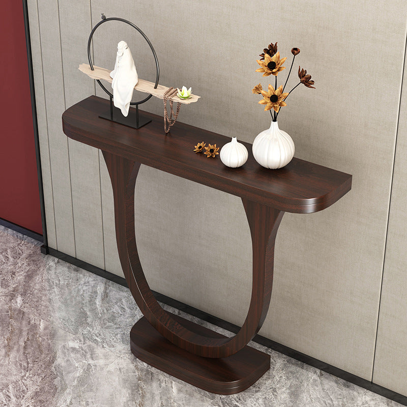 Solid Wood Half Moon Console Table 33.46" Tall 1-shelf Accent Table