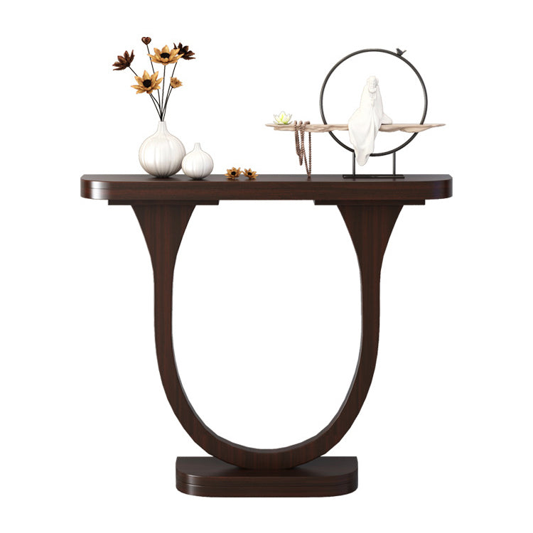 Solid Wood Half Moon Console Table 33.46" Tall 1-shelf Accent Table