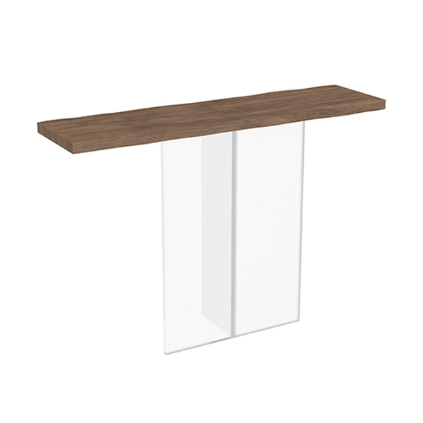 Solid Wood Console Table 31.5" Tall Rectangle End Table with Acrylic Leg