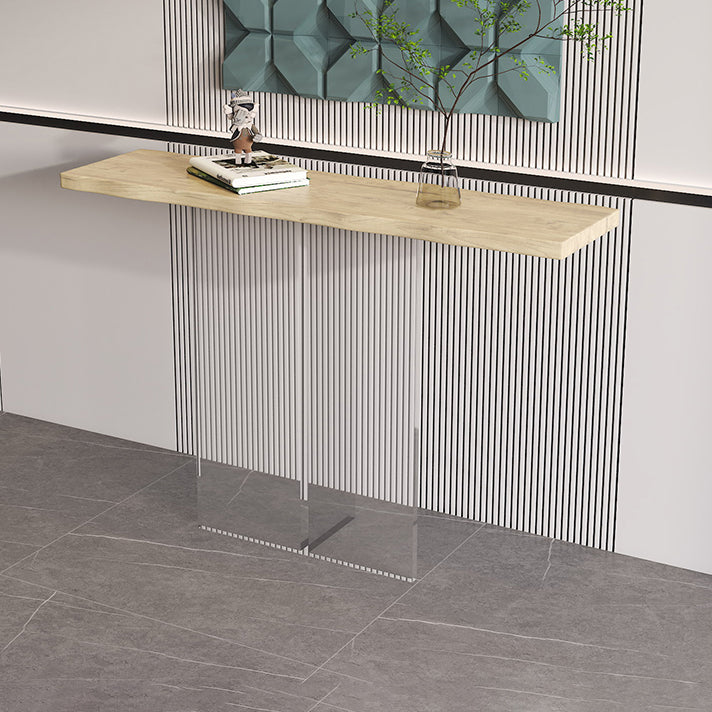 Solid Wood Console Table 31.5" Tall Rectangle End Table with Acrylic Leg