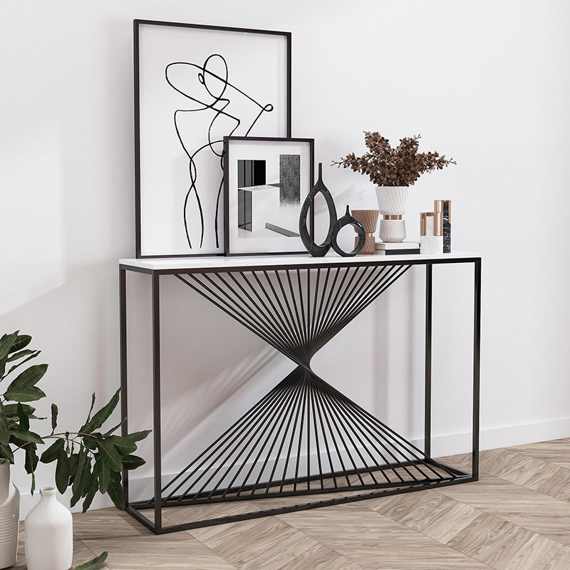 Marble Modern Console Table 11.81-inch Wide Rectangle Accent Table