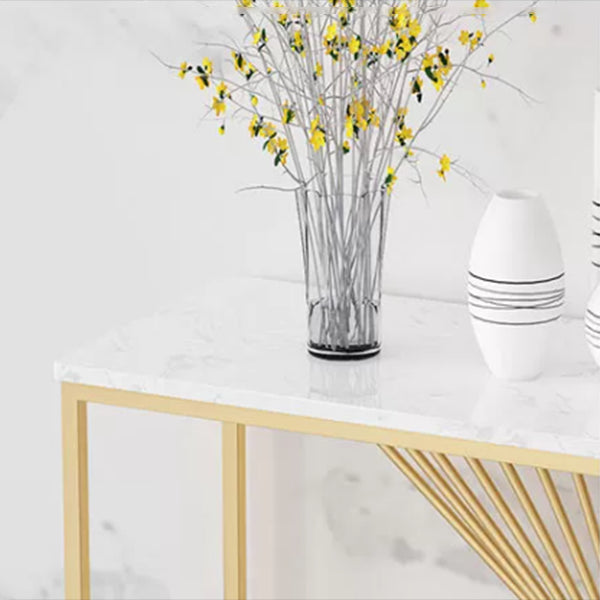Marble Modern Console Table 11.81-inch Wide Rectangle Accent Table