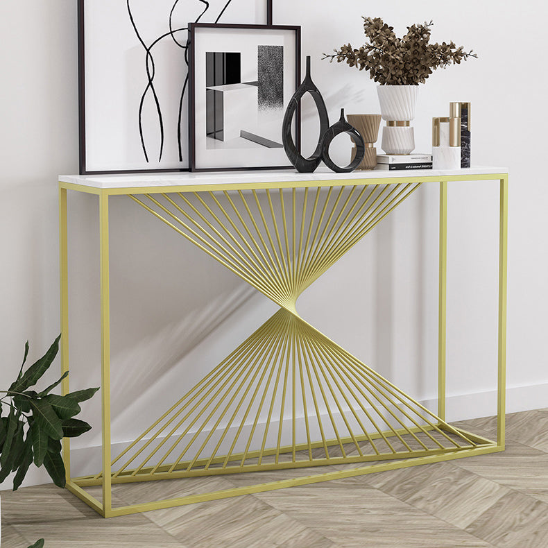 Marble Modern Console Table 11.81-inch Wide Rectangle Accent Table