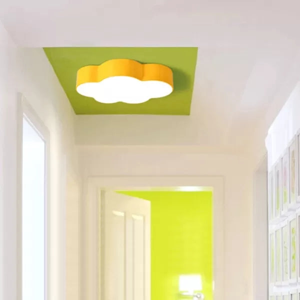 Candy Colored Cloud Flush Ceiling Light Cartoon Acrylic Ceiling Lamp for Kids Room