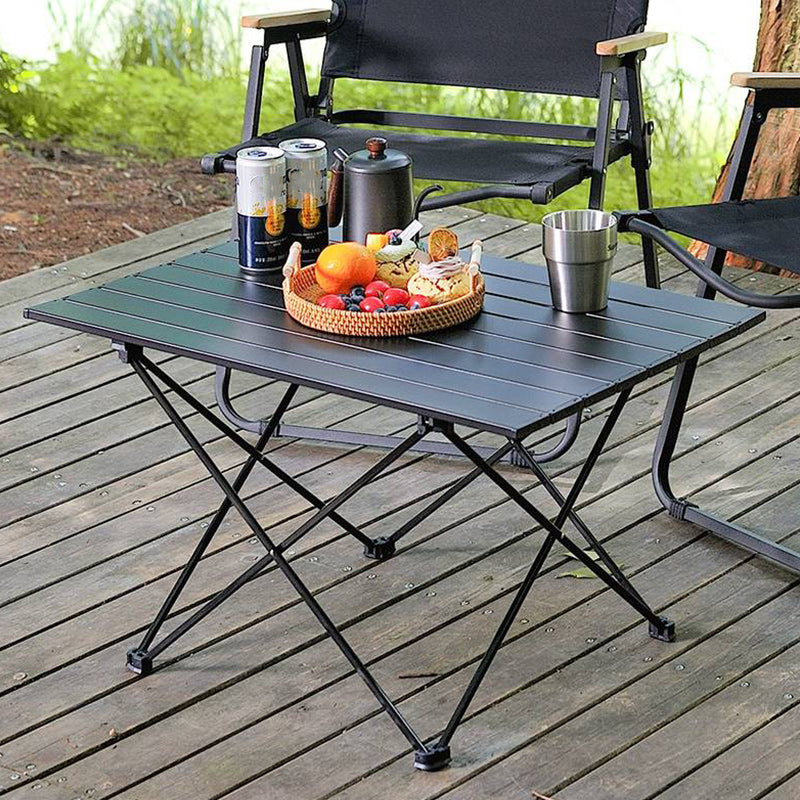 Industrial Style Patio Table Outdoor Rectangular Metal Camping Table