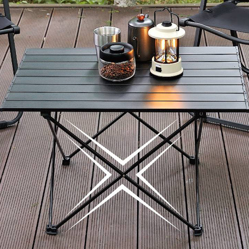 Industrial Style Patio Table Outdoor Rectangular Metal Camping Table