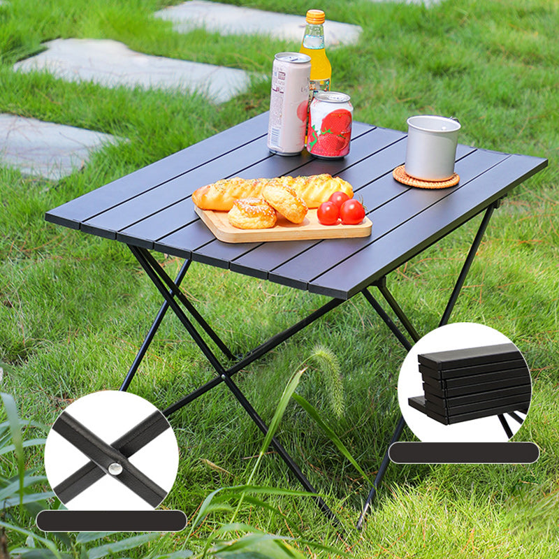Industrial Style Patio Table Outdoor Open-air Rectangular Metal Camping Table