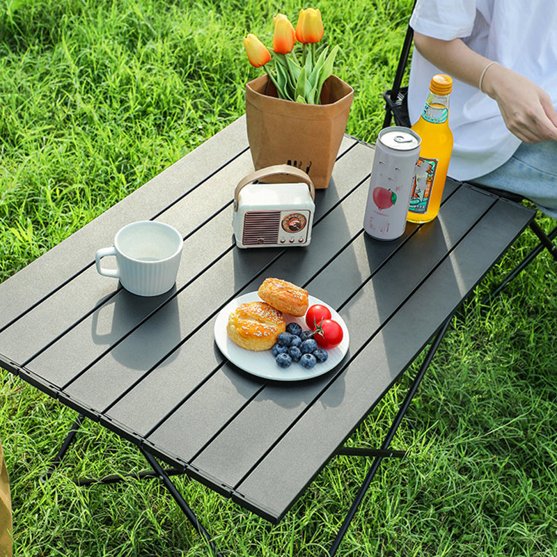 Industrial Style Patio Table Outdoor Open-air Rectangular Metal Camping Table