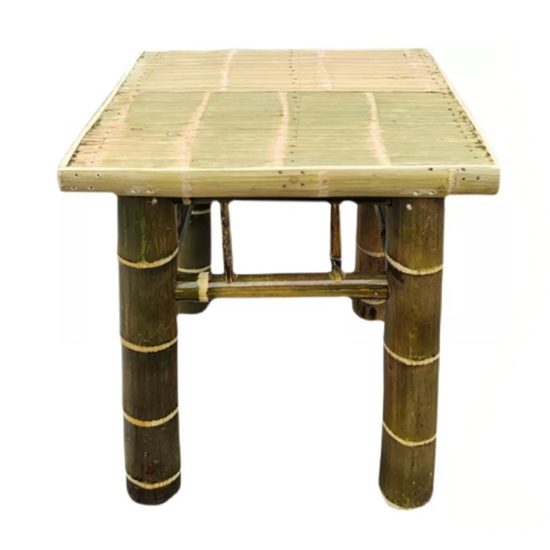 Square Bamboo Patio Table Farmhouse Style Home Patio Picnic Table