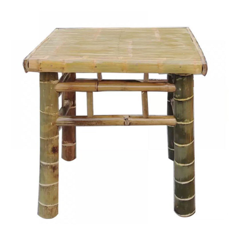 Square Bamboo Patio Table Farmhouse Style Home Patio Picnic Table