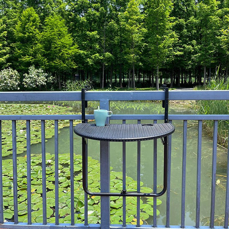 Metal Garden Table Industrial Style Casual Folding Balcony Table