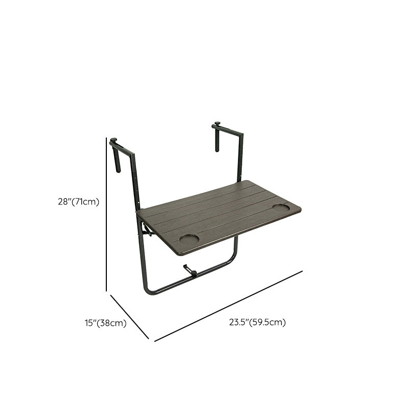 Metal Garden Table Industrial Style Casual Folding Balcony Table