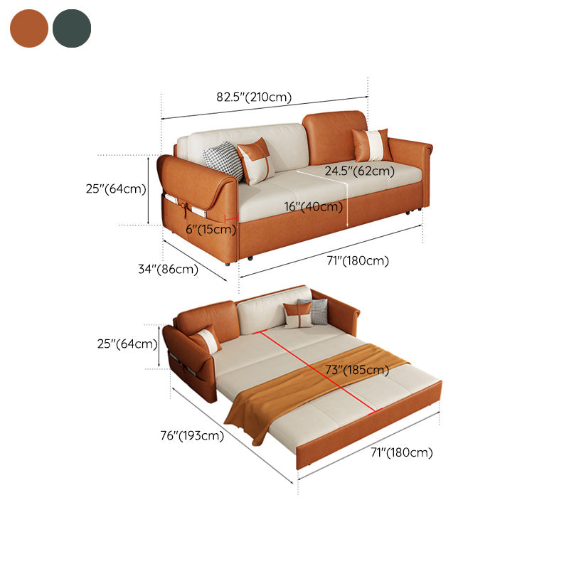 Pillow Included Futon Sofa Bed Foldable Futon Sleeper Sofa with Storage