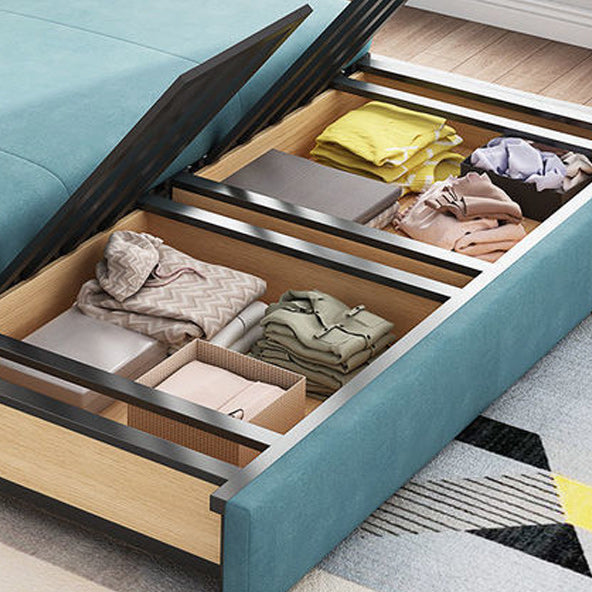 Flared Arms Futon Foldable Pillow Included Cushion Back Sleeper Sofa with Storage