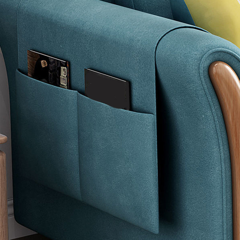 Flared Arms Futon Foldable Pillow Included Cushion Back Sleeper Sofa with Storage