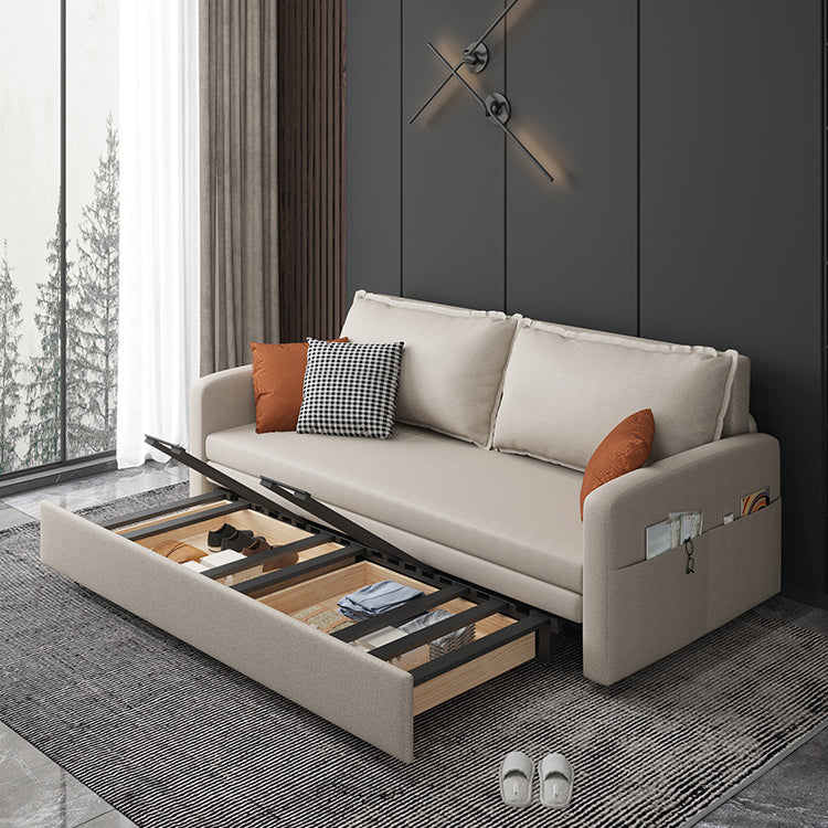 Pillow Included Sofa Futon Foldable Cushion Back Sleeper Sofa with Storage