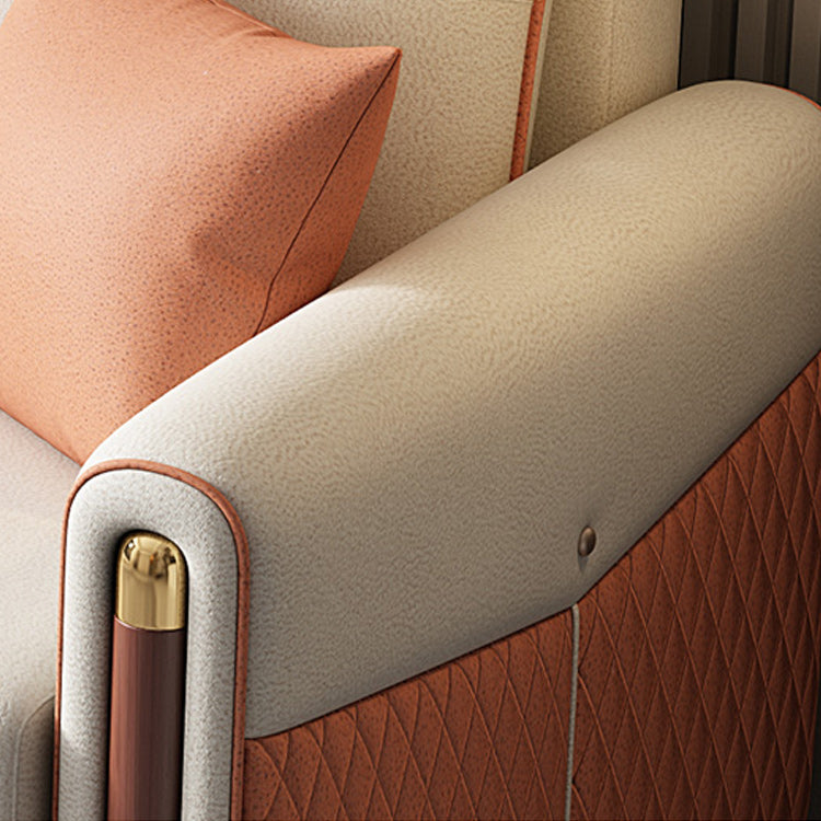 Modern Square Arm Sofa Futon Foldable Pillow Included Loveseat