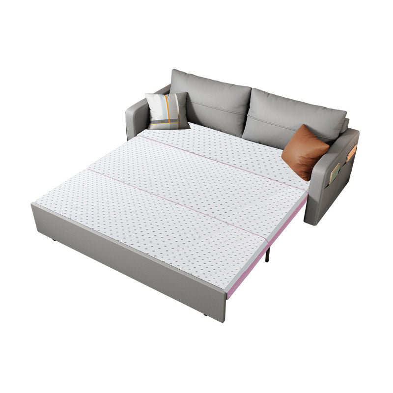 Square Arm Sofa Futon Foldable Pillow Included Futon Sofa Bed