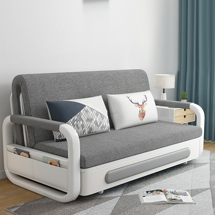 Cushion Back Sofa Futon Pillow Included Round Arms Futon Sofa Bed