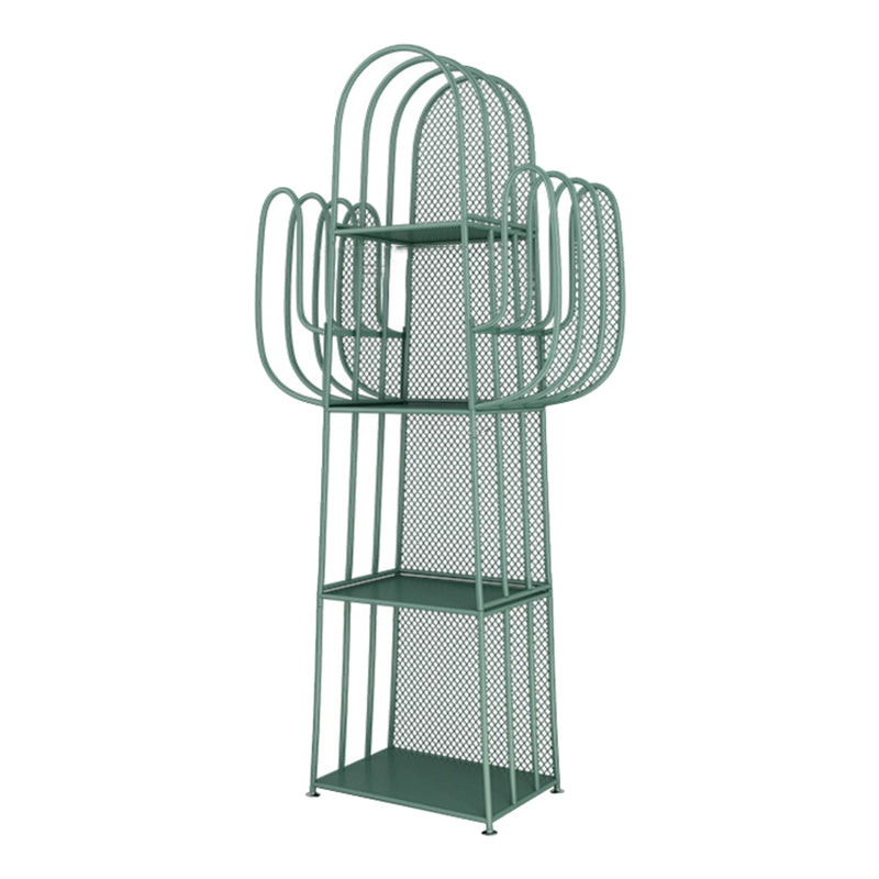 Scandinavian Geometric Bookcase Metal Closed Back Bookshelf with Shelves