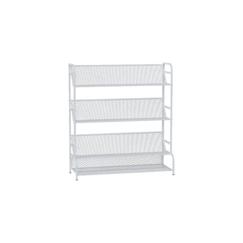 Scandinavian 4 Shelves Bookshelf Standard Metal Open Back Bookcase