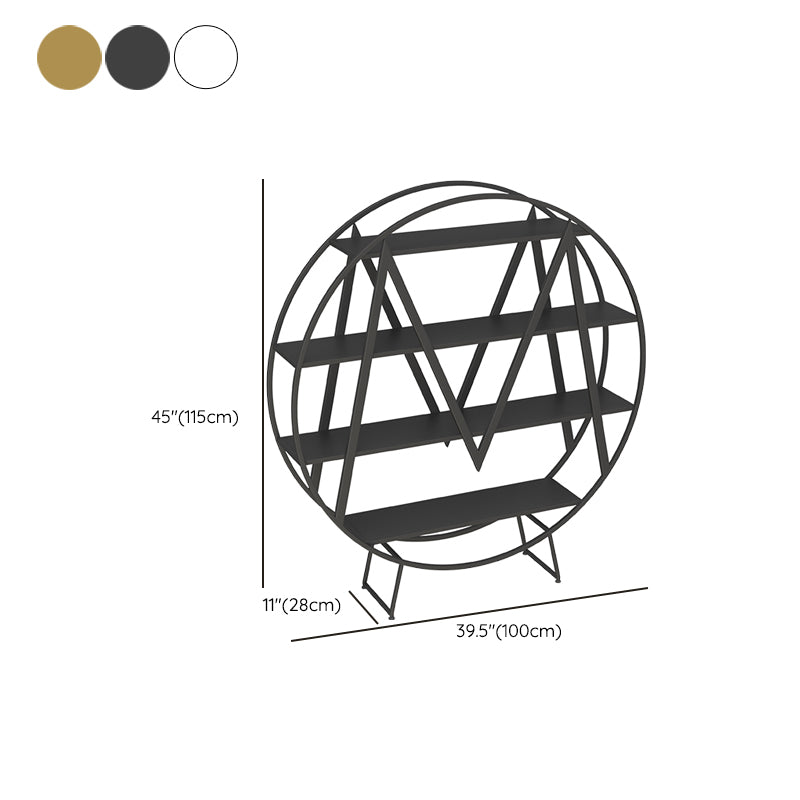 Glam 4 Shelves Bookcase Etagere Metal Open Back Bookshelf with Shelves