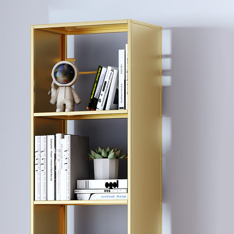 9" W Glam Antique Finish Shelf Bookcase Standard Metal Bookshelf