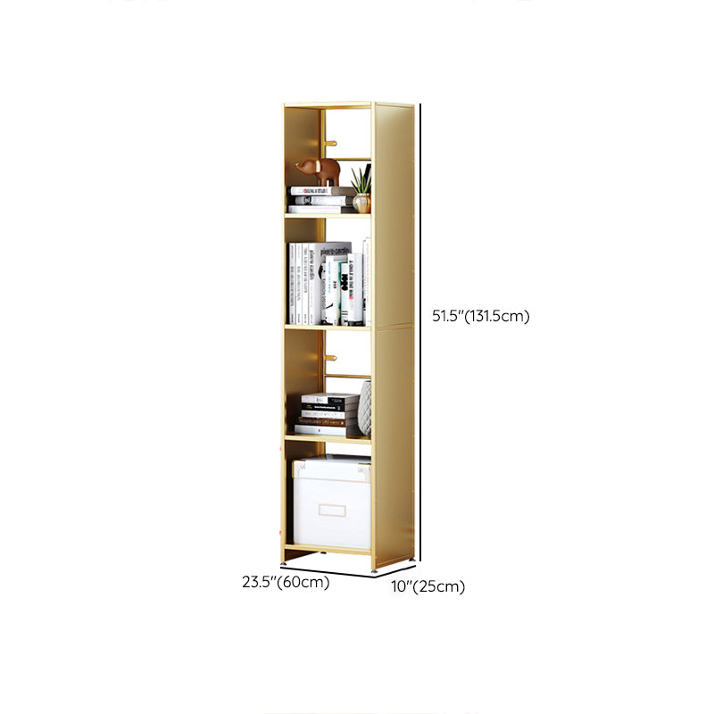 9" W Glam Antique Finish Shelf Bookcase Standard Metal Bookshelf