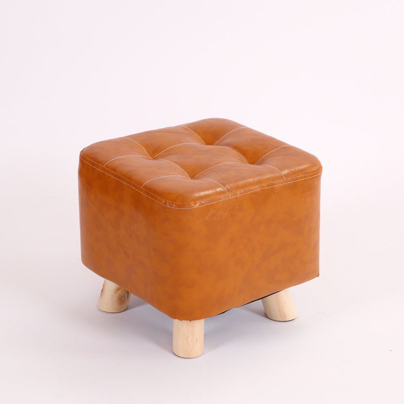 Water Resistant Pouf Tufted Whole Colored Square Faux Leather Pouf Stool