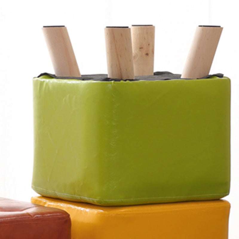 Water Resistant Pouf Tufted Whole Colored Square Faux Leather Pouf Stool