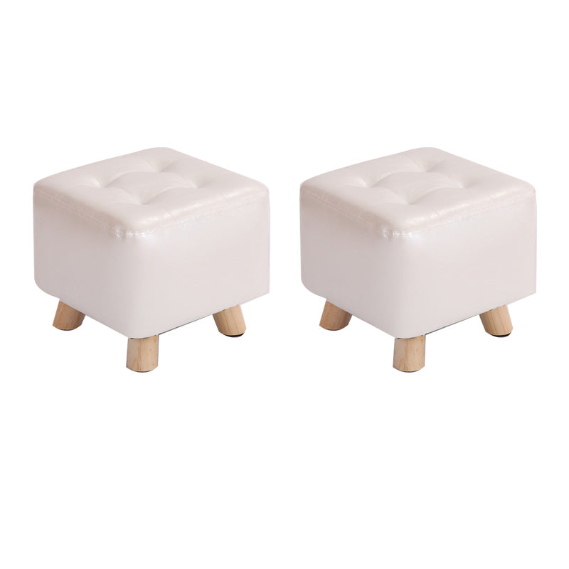 Water Resistant Pouf Tufted Whole Colored Square Faux Leather Pouf Stool