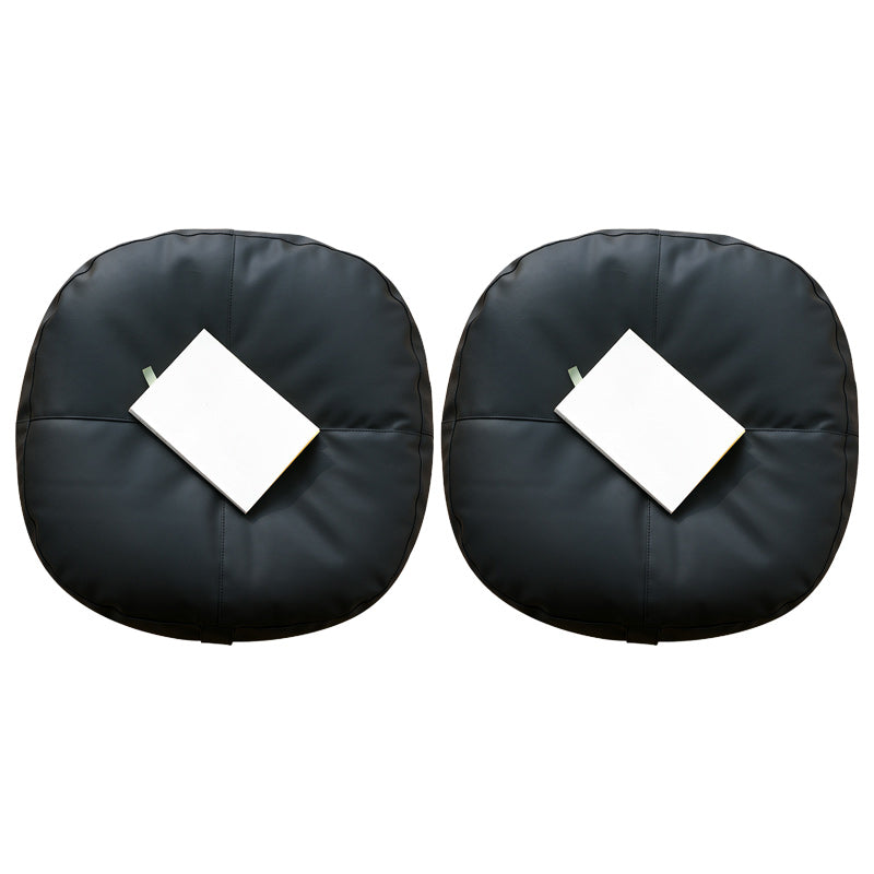 Modern Pouf Ottoman Faux Leather Upholstered Solid Color Square Ottoman